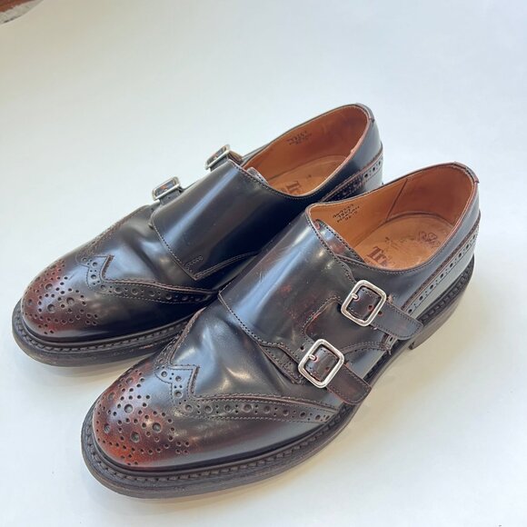 Tricker’s Morgan Double Monk Strap Wingtip Shoes - Size 8.5 UK- 9.5US - Picture 1 of 8